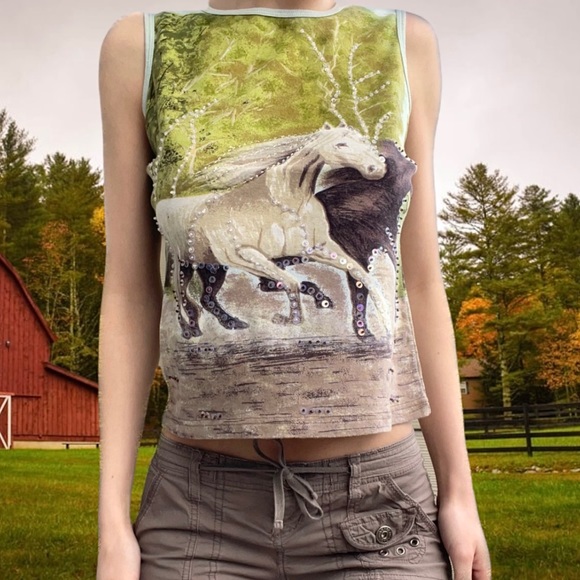 Vintage fairycore/equestrian tank - Picture 3 of 3